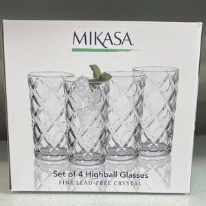Mikasa Lead-Free Crystal Highball Glasses - Set of 4 - Ansley -Make an offer